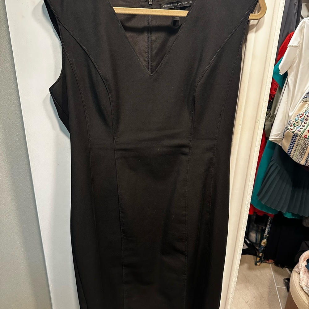 White House Black Market Classic Black Midi Dress